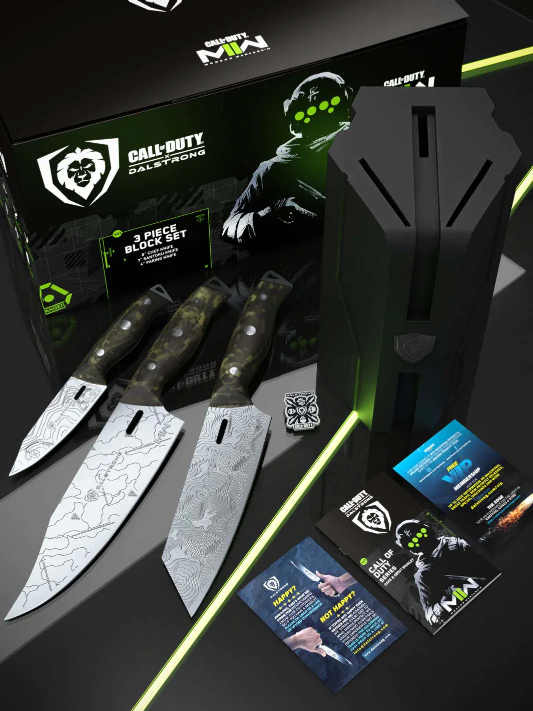 3-Piece Knife Set with Block | Call of Duty © Edition | Rubberwood Knife Block | EXCLUSIVE COLLECTOR SET | Dalstrong © - Image 5