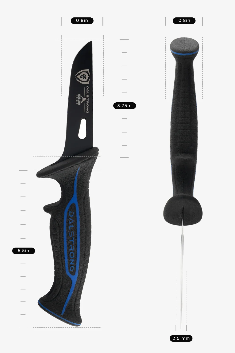 3-Piece Knife Set | Boning Knife, Hook Knife, Mini Cleaver | Night Shark Series | NSF Certified | Dalstrong © - Image 18