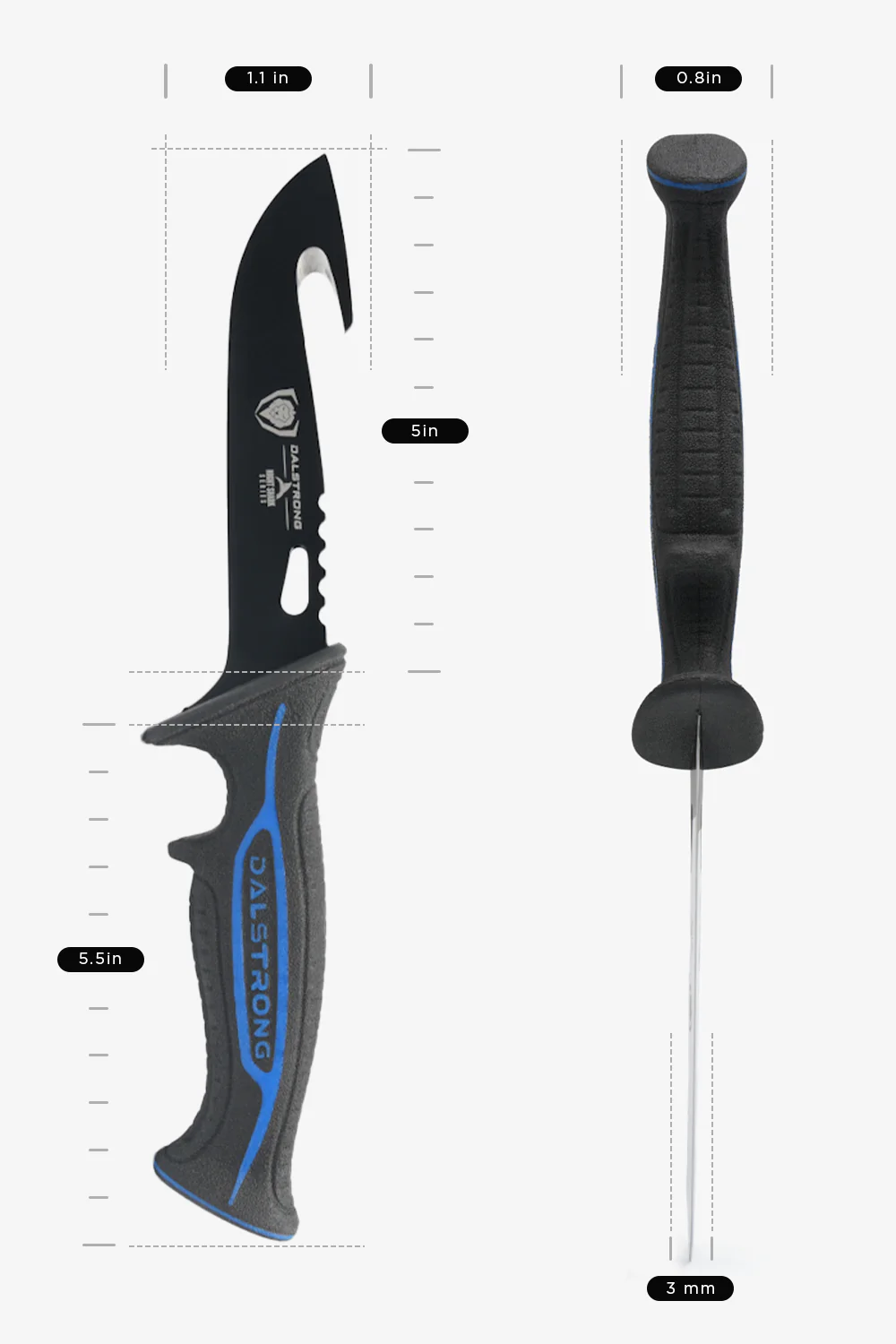 3-Piece Knife Set | Boning Knife, Hook Knife, Mini Cleaver | Night Shark Series | NSF Certified | Dalstrong © - Image 19