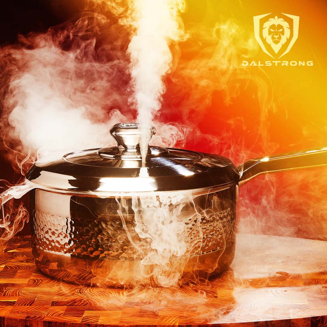 3 Quart Stock Pot | Hammered Finish Silver | Avalon Series | Dalstrong © - Image 3