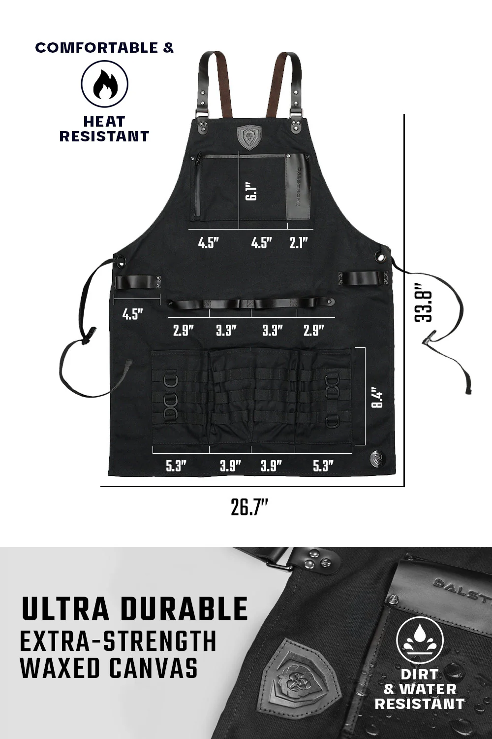 BBQ Apron |  Heavy-Duty Waxed Canvas | Professional Chef's Kitchen Apron | Dalstrong © - Image 6