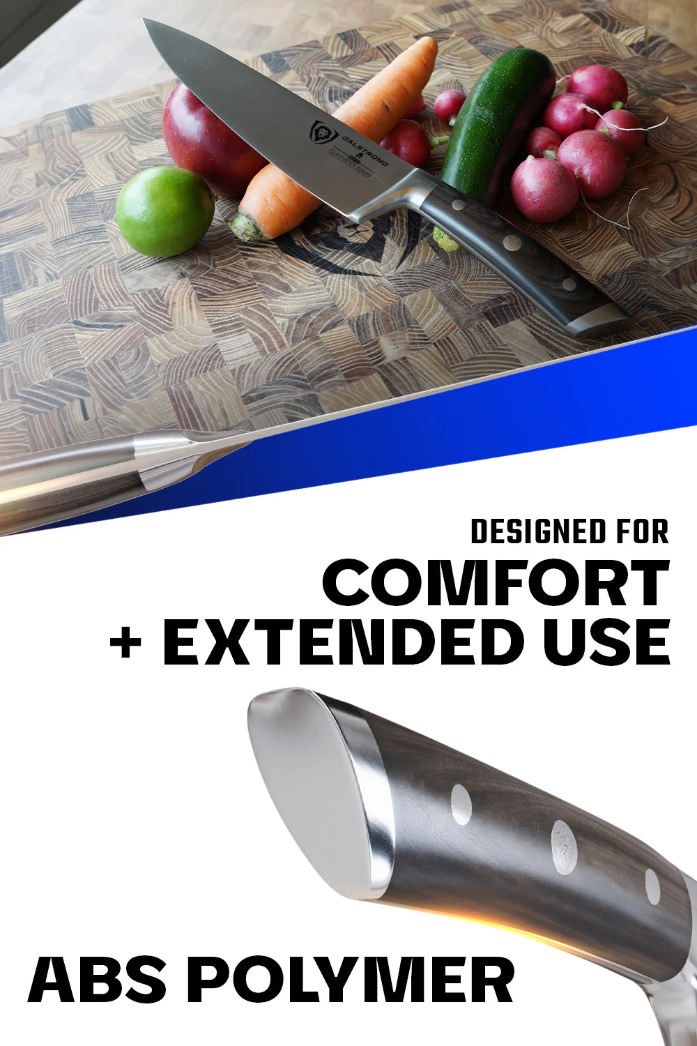 Chef Knife 8" | Faux Wood ABS Handle | Gladiator Series | NSF Certified | Dalstrong © - Image 4