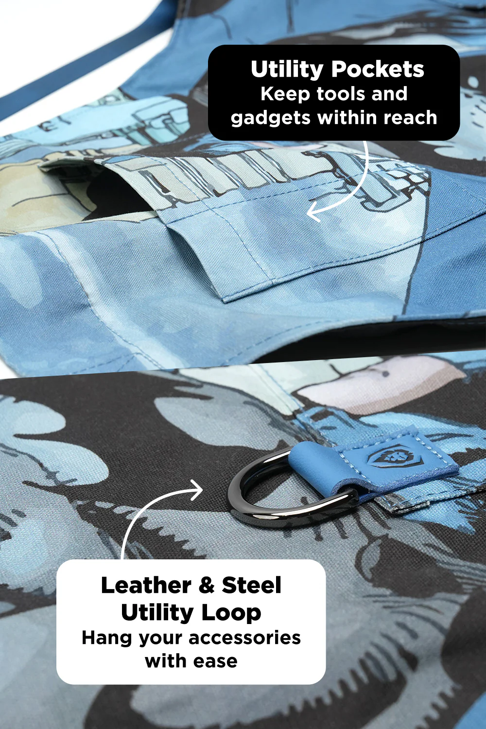 Chef's Apron | Batman™ Edition | Blue Legend | 100% Breathable Cotton | Dalstrong © - Image 17