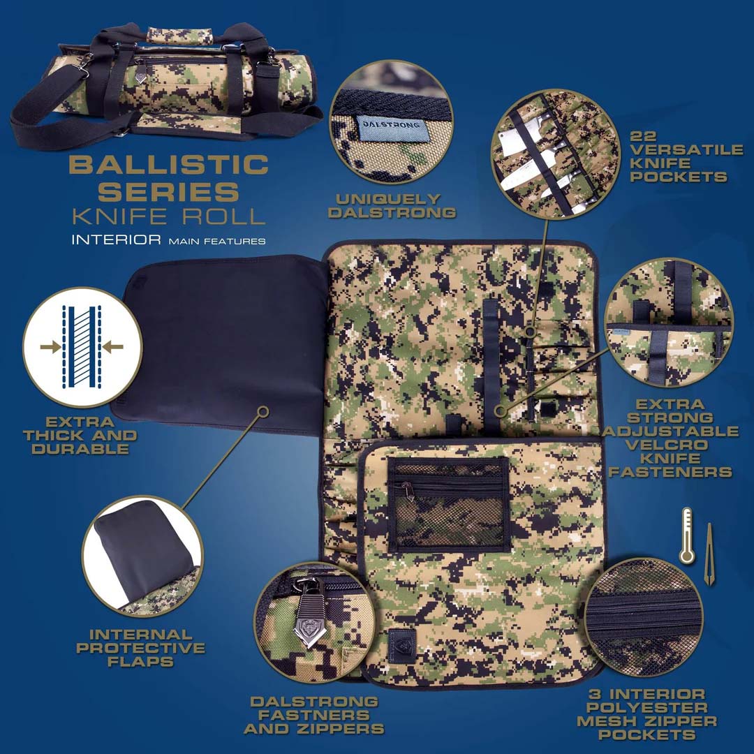 Premium Knife Roll | Camouflage | Ballistic Series | Dalstrong © - Image 3