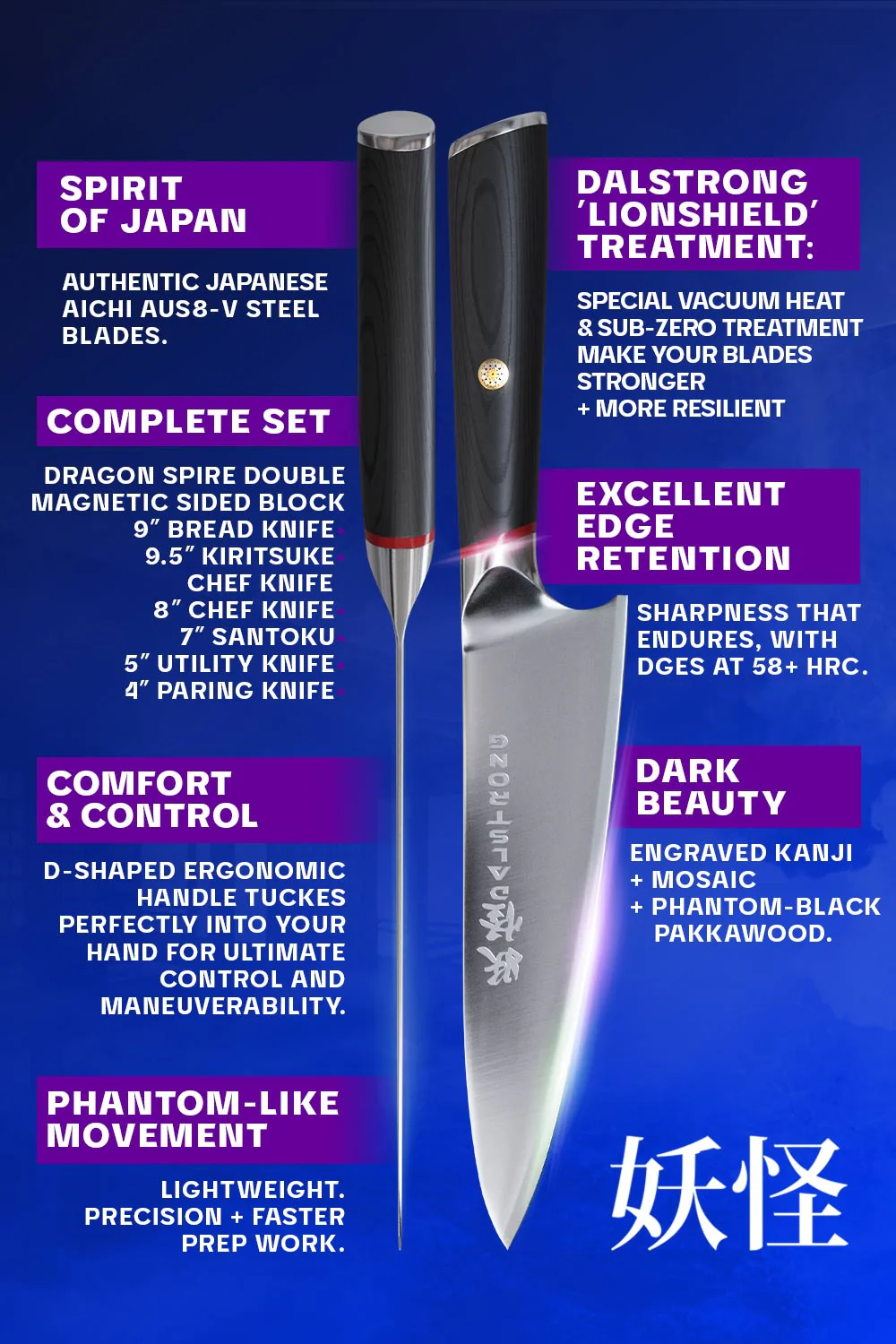 6 Piece Knife Set | Dragon Spire | Phantom Series | Dalstrong © - Image 5