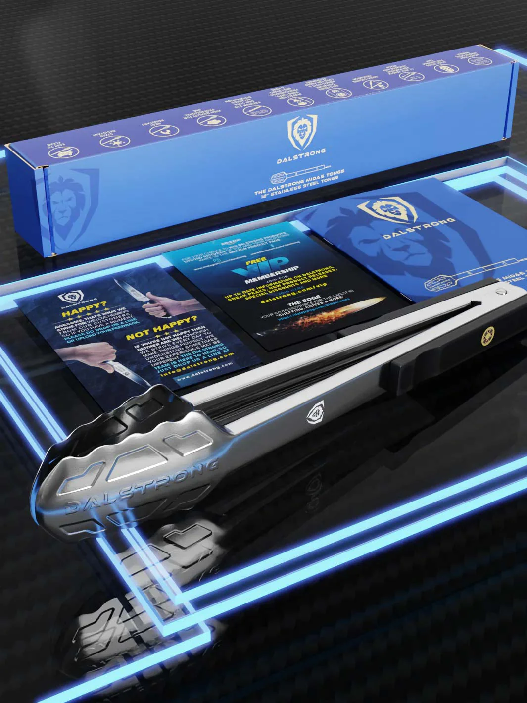 Food Tongs 12" | Stainless Steel Arms & Scalloped Tips | Dalstrong © - Image 3