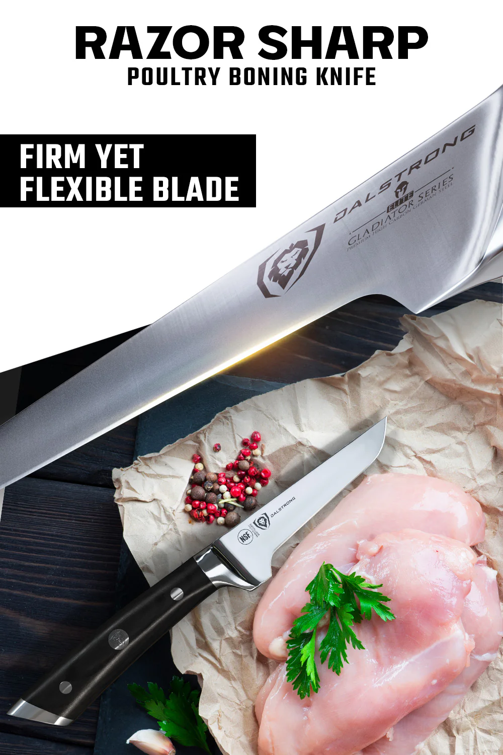 Poultry Boning Knife 3.75" | Gladiator Series | NSF Certified | Dalstrong © - Image 3