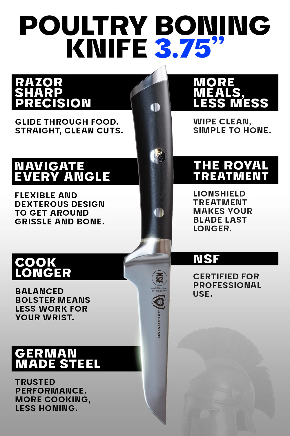 Poultry Boning Knife 3.75" | Gladiator Series | NSF Certified | Dalstrong © - Image 6