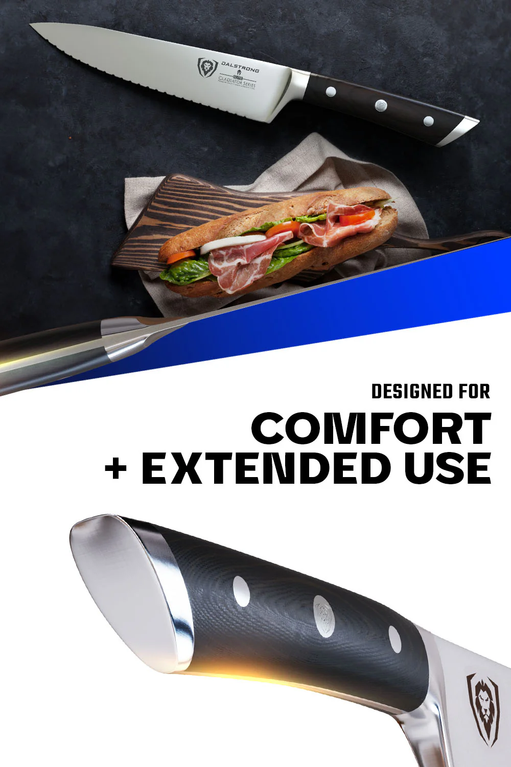 Serrated Chef Knife 7.5" | Gladiator Series | NSF Certified | Dalstrong © - Image 5