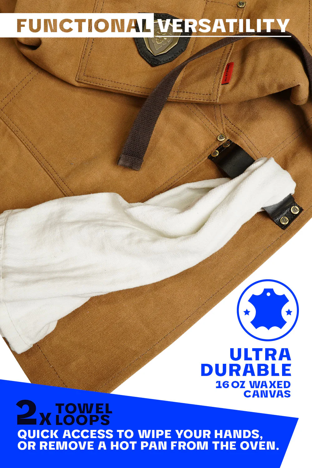 Professional Chef Apron | Brown 'Desert Drifter' | Heavy-Duty Waxed Canvas | Dalstrong © - Image 6