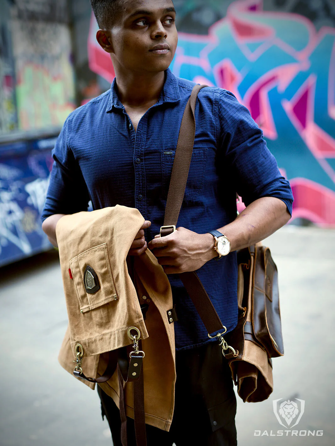 Professional Chef Apron | Brown 'Desert Drifter' | Heavy-Duty Waxed Canvas | Dalstrong © - Image 9
