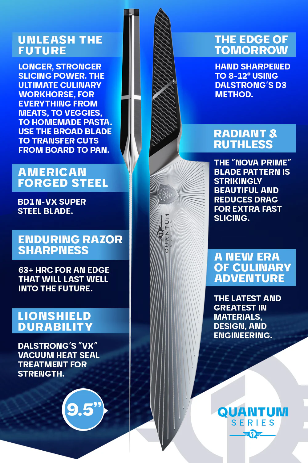 Chef's Knife 9.5" | Quantum 1 Series | Dalstrong © - Image 6