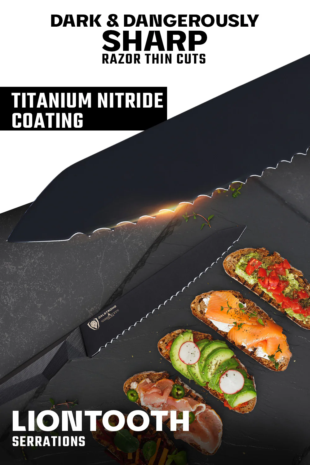 Serrated Utility Knife 6.5"  | Shadow Black Series | NSF Certified | Dalstrong © - Image 3