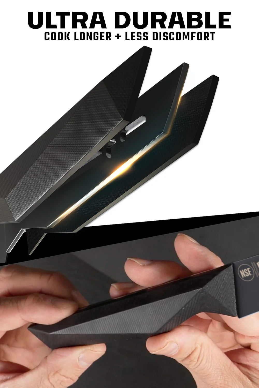 Chef's-Cleaver Hybrid "Barong" Knife 7" | Shadow Black Series | NSF Certified | Dalstrong © - Image 4