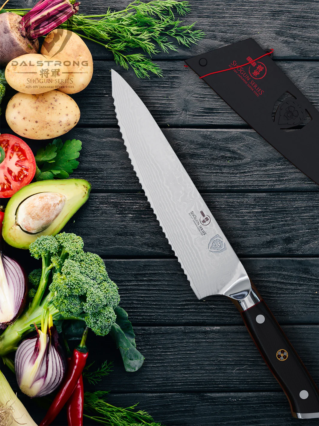 Serrated Chef's Knife 7.5" | Shogun Series | ELITE | Dalstrong © - Image 6