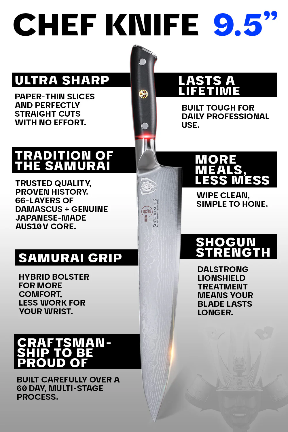 Chef's Knife 9.5" | Shogun Series | ELITE | Dalstrong © - Image 5