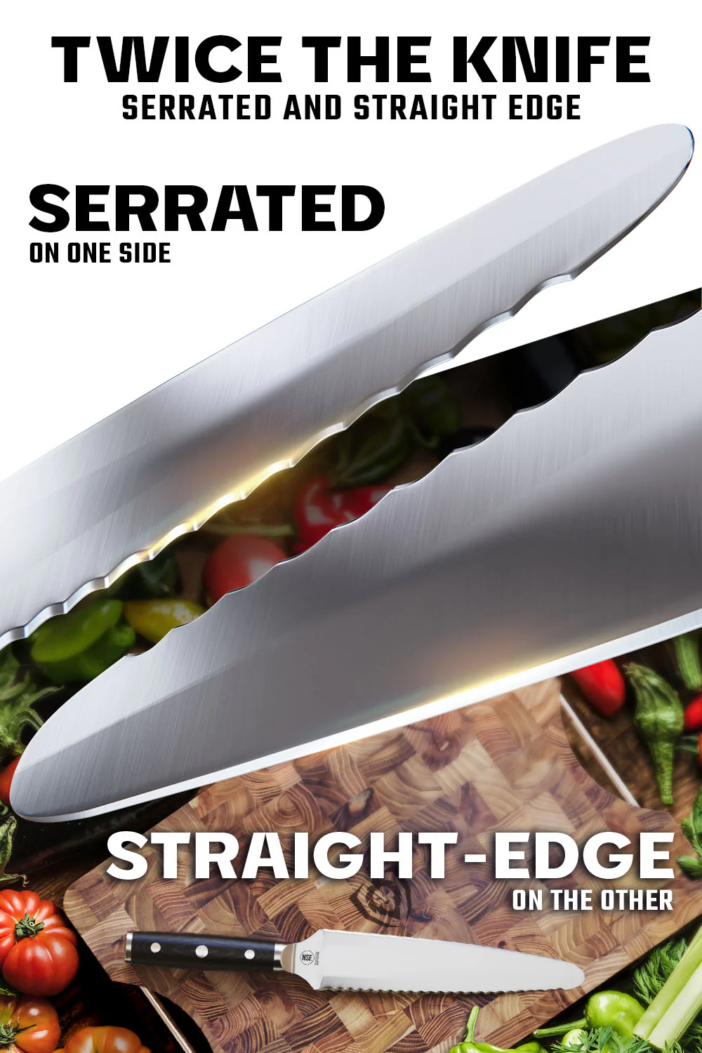 Dual-Sided Chef's Knife 8" | Gemini Twin Blade | Gladiator Series | NSF Certified | Dalstrong © - Image 3