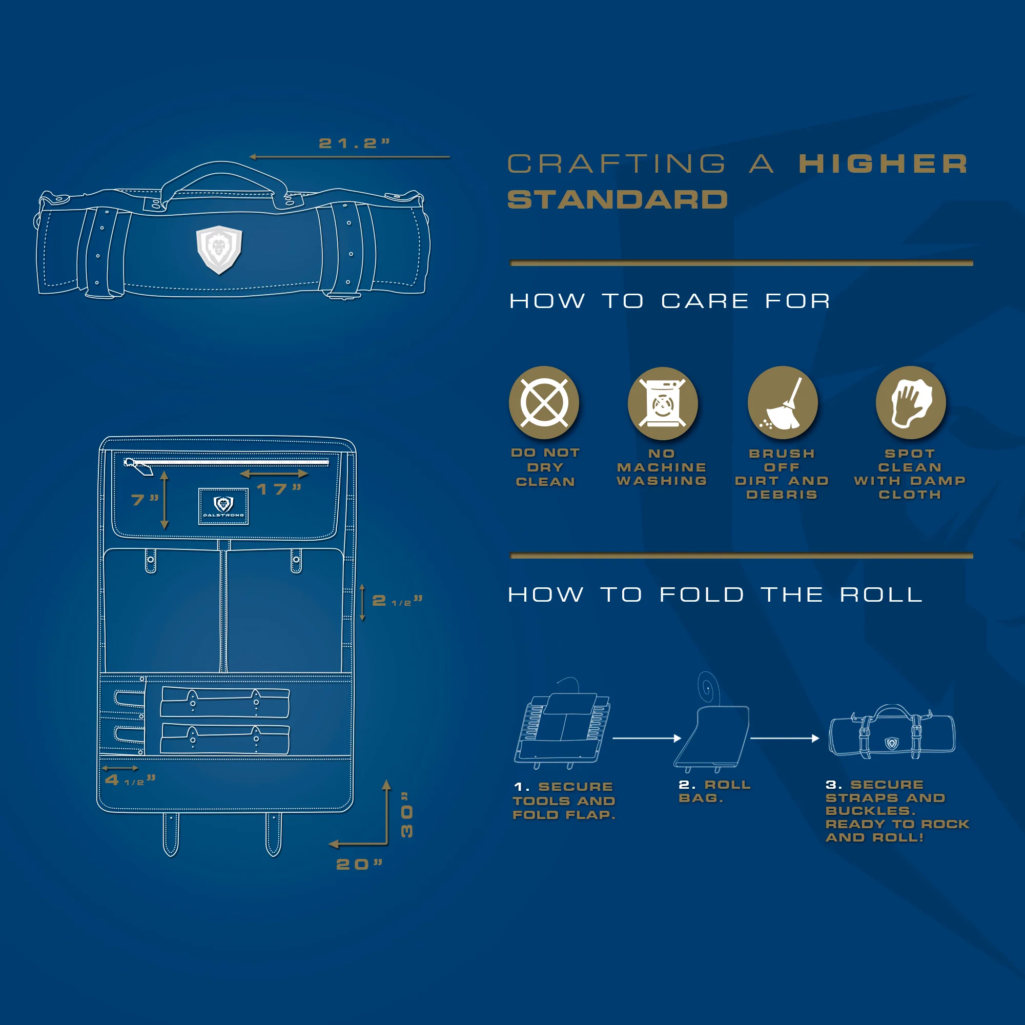 California Brown | Full Grain Leather | Vagabond Knife Roll | Dalstrong © - Image 6
